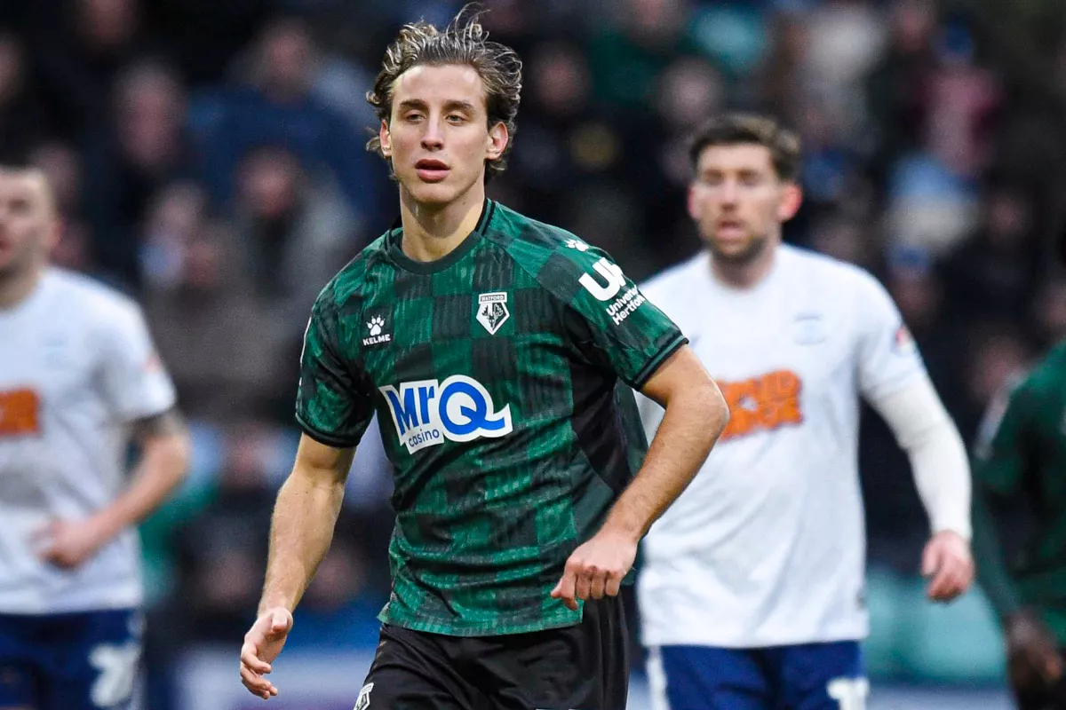 Roma fans in attendance at Watford to celebrate Bove’s first goal since 2024