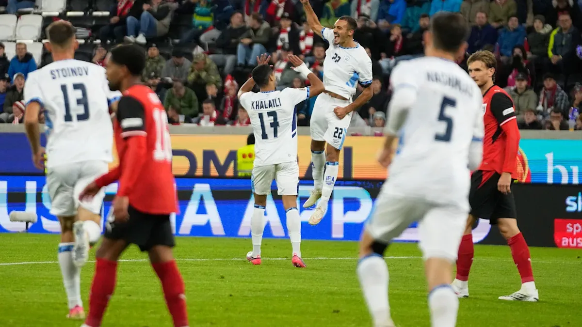 Israel player Sayed Abu Farchi sent off for goal celebration in Nations League