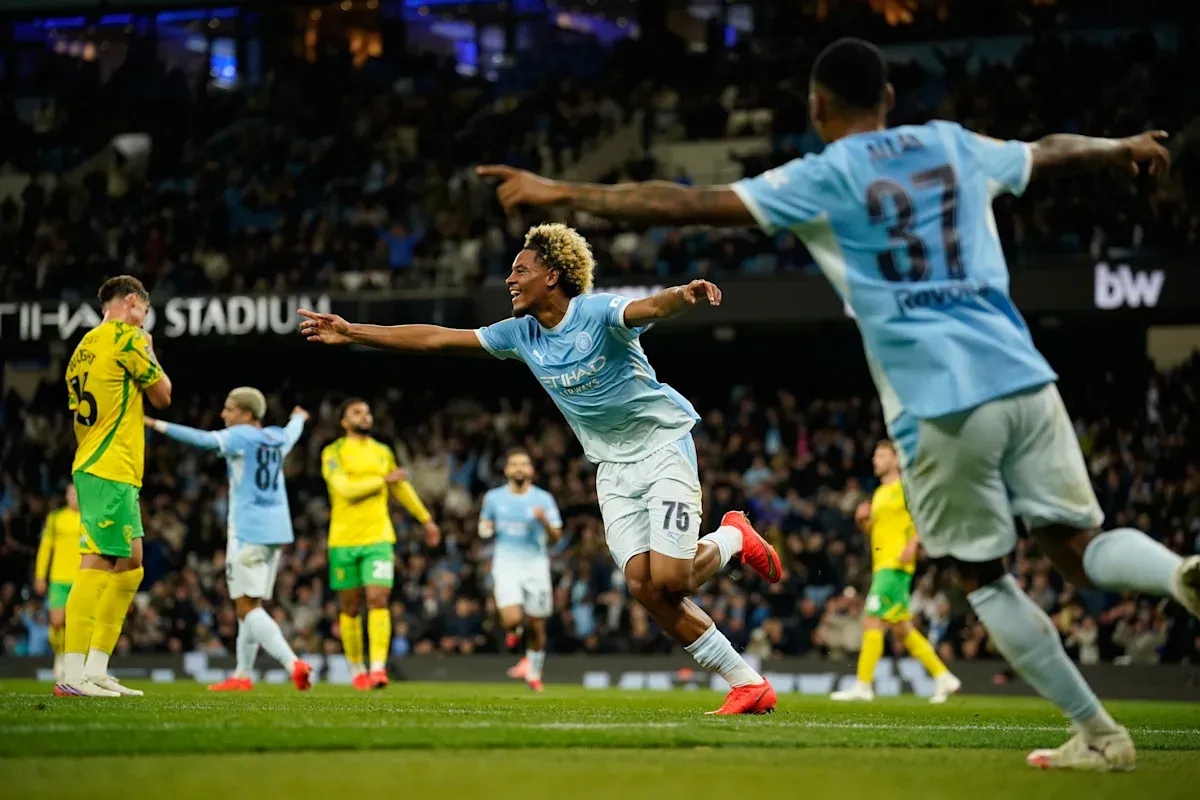 Man City teenager Floyd Samba scores 2 goals in 5-0 win over Norwich in League Cup