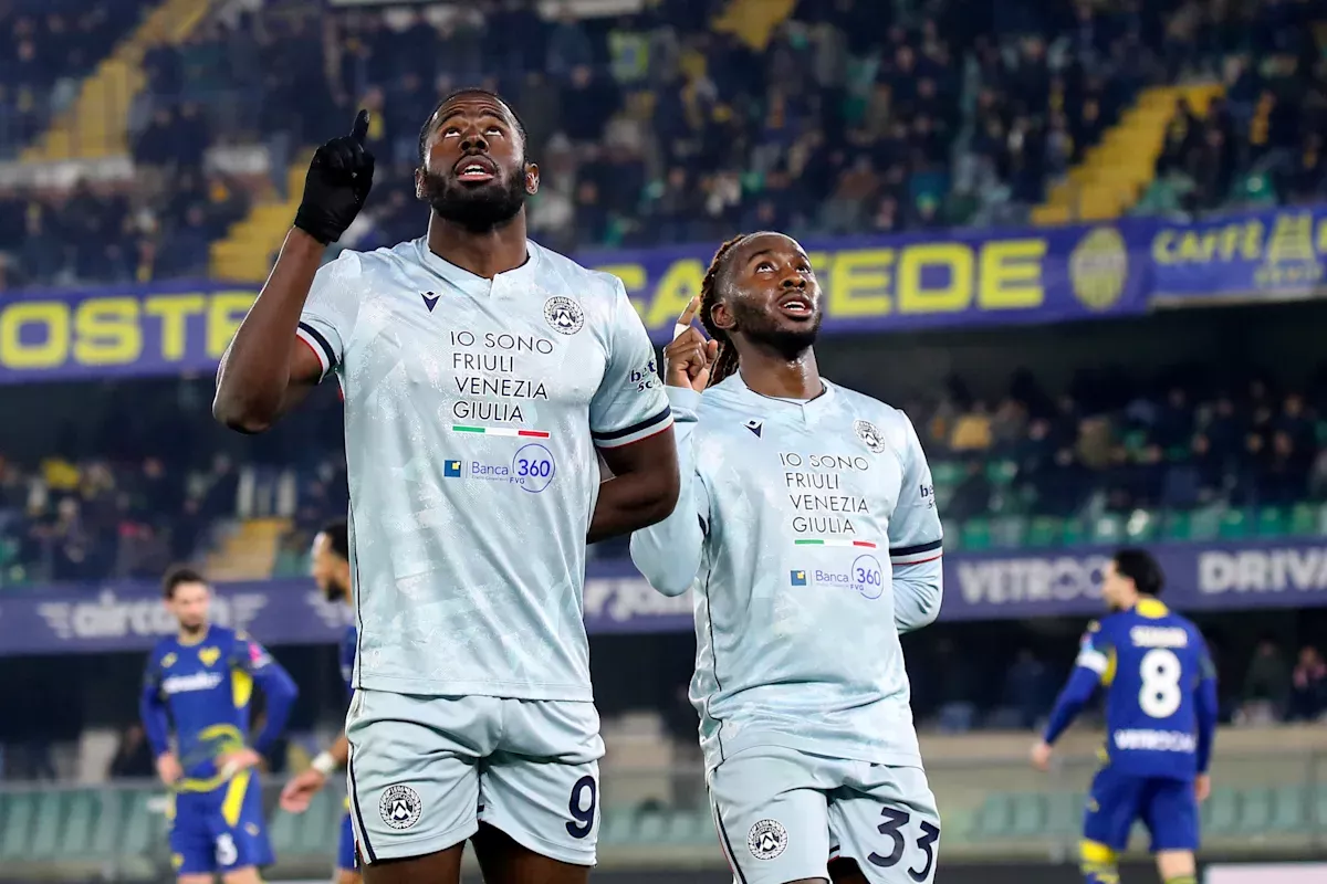 Davis scores as Udinese wins 3-1 at struggling Verona in Serie A