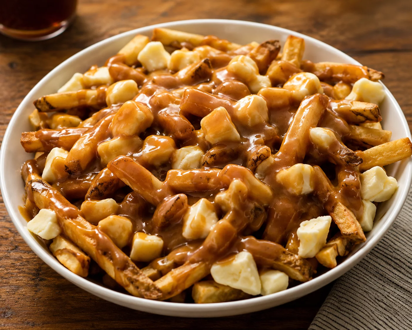 Canadian poutine with fries, cheese curds, and gravy