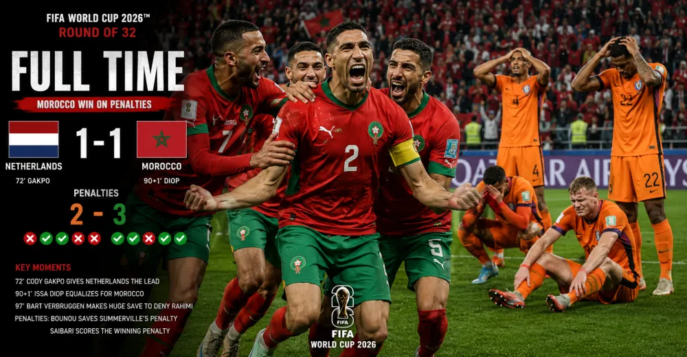 Morocco Break Dutch Hearts in Tense Penalty Shootout